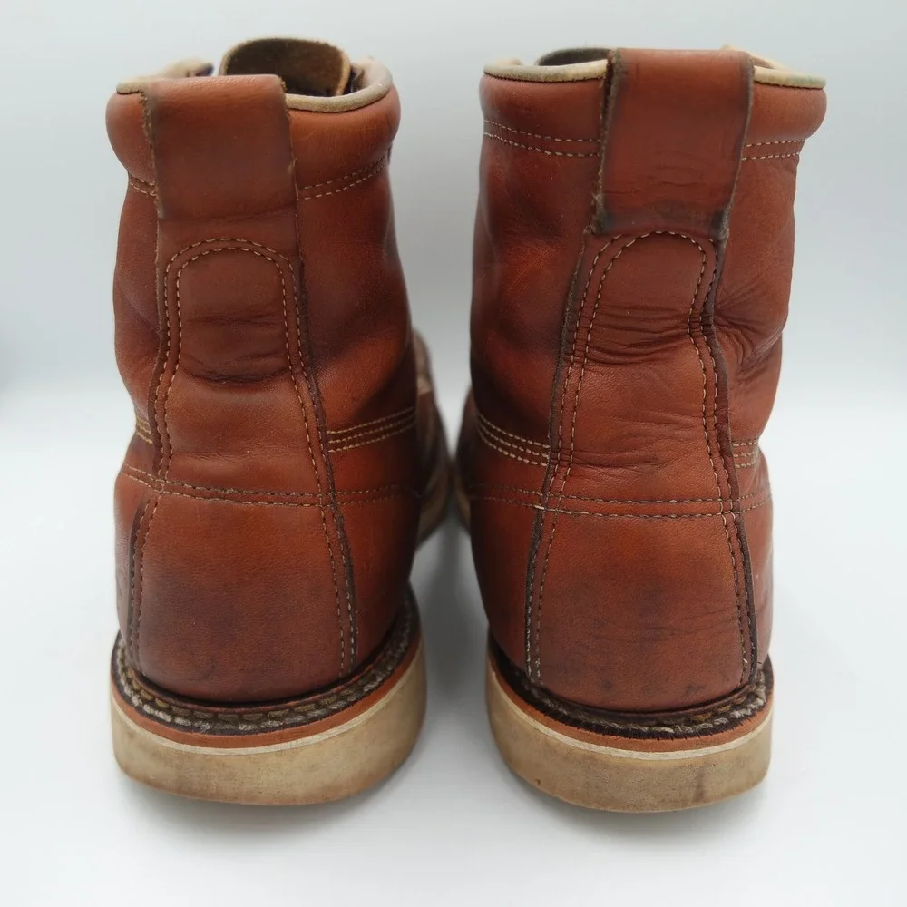 Thorogood Mens American Heritage 6in Moc Toe Work Boots Tobacco Leather USA Sz 9